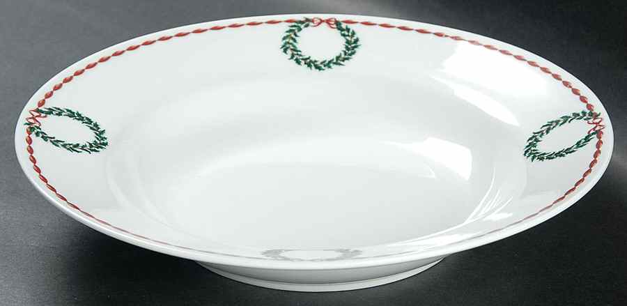Holly Wreath Rim Soup Bowl by Laura Ashley-1