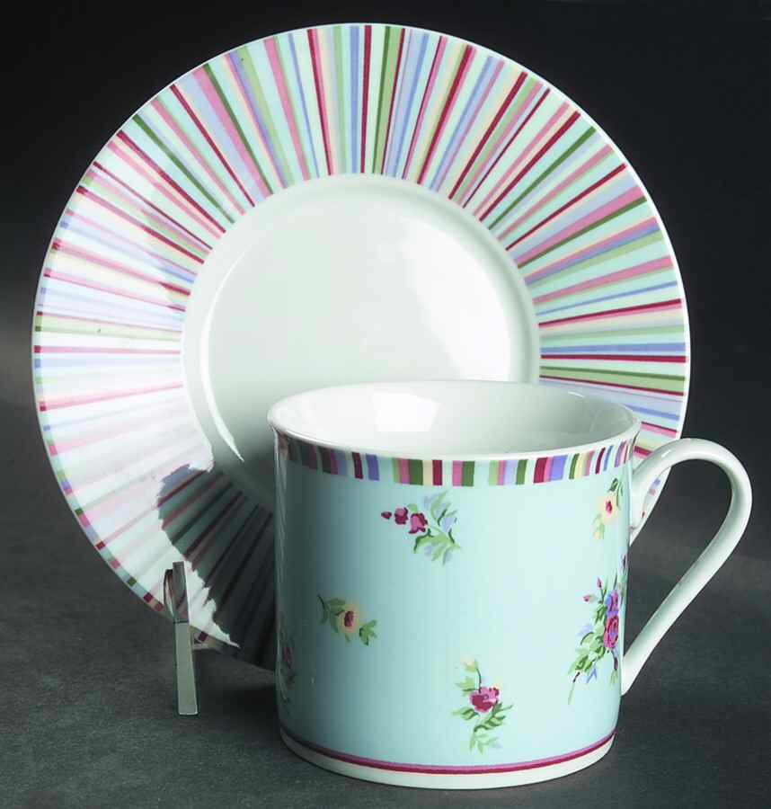 Kaleidoscope Flat Cup & Saucer Set by Laura Ashley-1