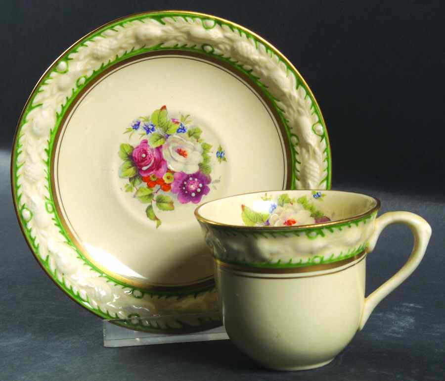 Perugia, The (Center Floral) Flat Demitasse Cup & Saucer Set by Adams China-1