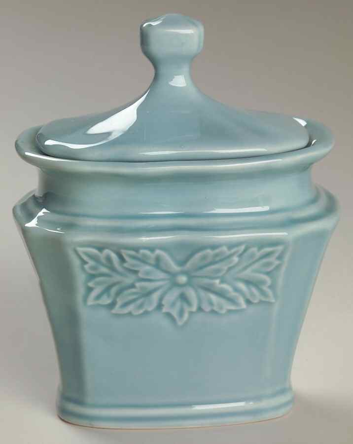 Avignon Turquoise Sugar Bowl & Lid by 222 Fifth (PTS)-1