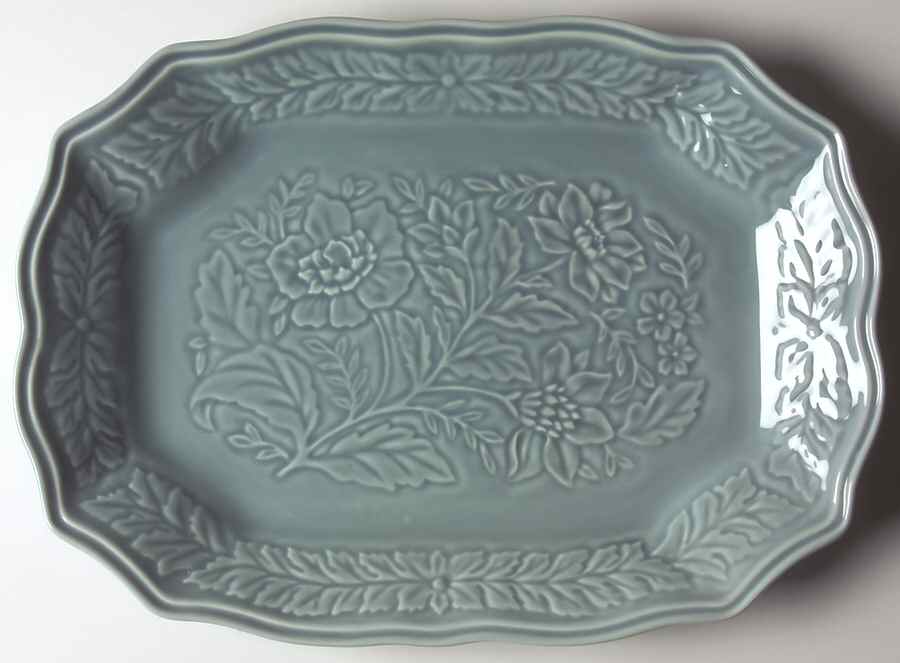 Avignon Turquoise 14" Rectangular Serving Platter by 222 Fifth (PTS)-1