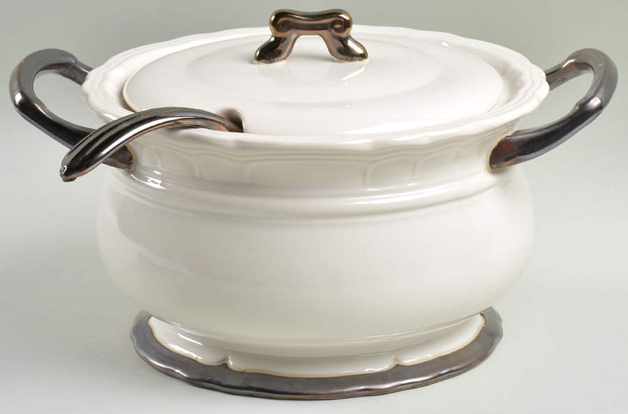 Versailles White Tureen & Lid w/Ladle by Ambiance-1