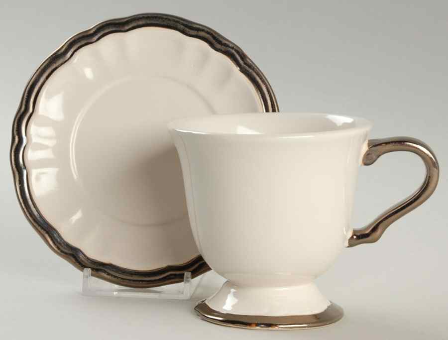 Versailles White Footed Cup & Saucer Set by Ambiance-1