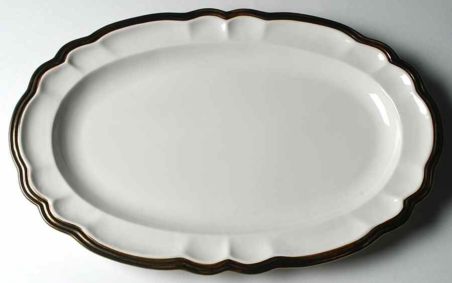 Versailles White 20" Oval Serving Platter by Ambiance-1