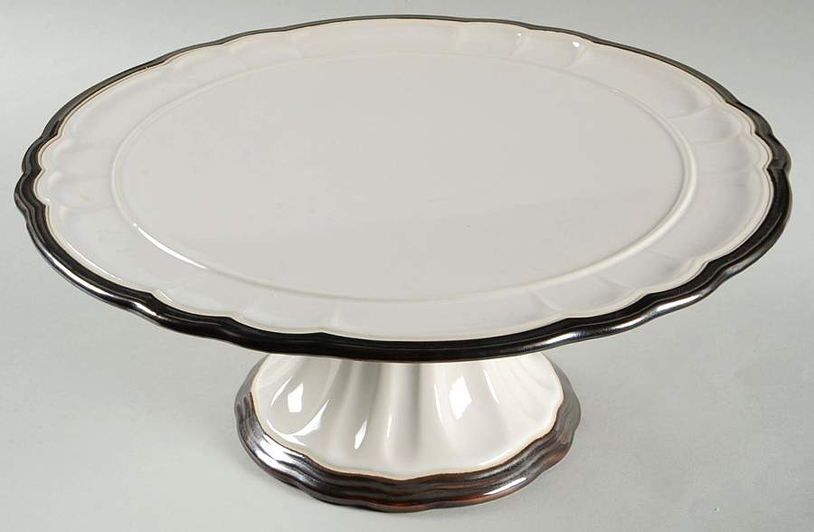 Versailles White 12" Diameter Pedestal Cake Stand by Ambiance-1