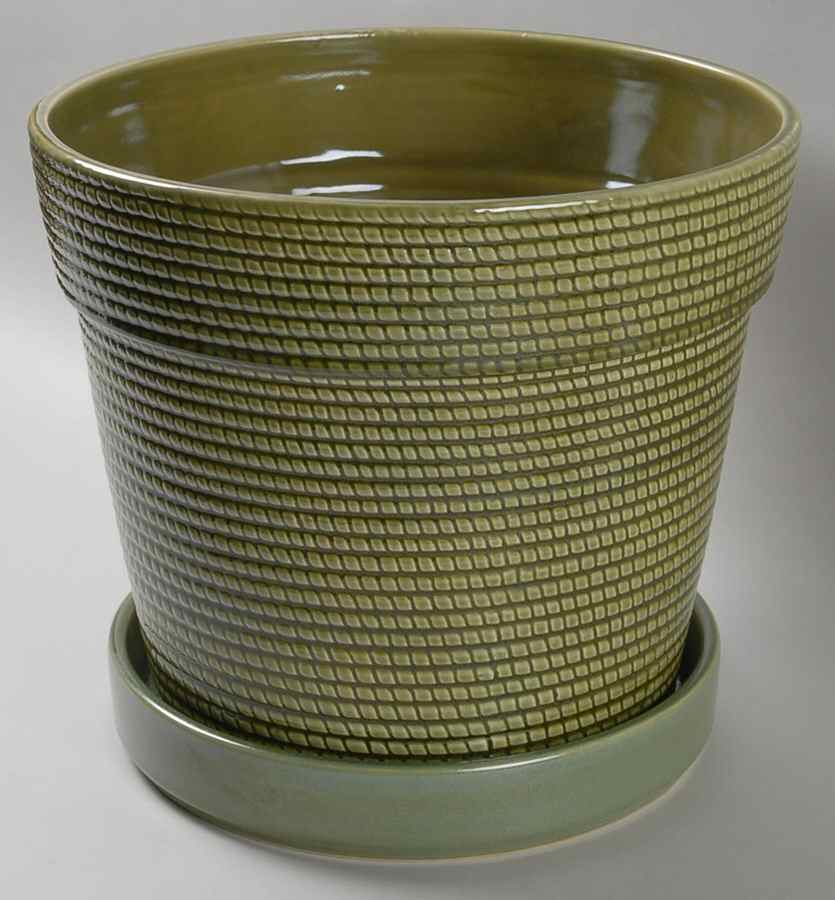 Banana Leaf 9" Flower Pot & Underplate by American Atelier-1