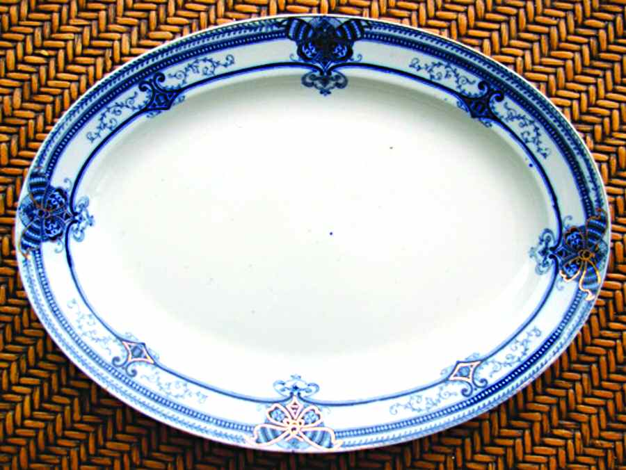 Athens Blue 12" Oval Serving Platter by Adams China-1