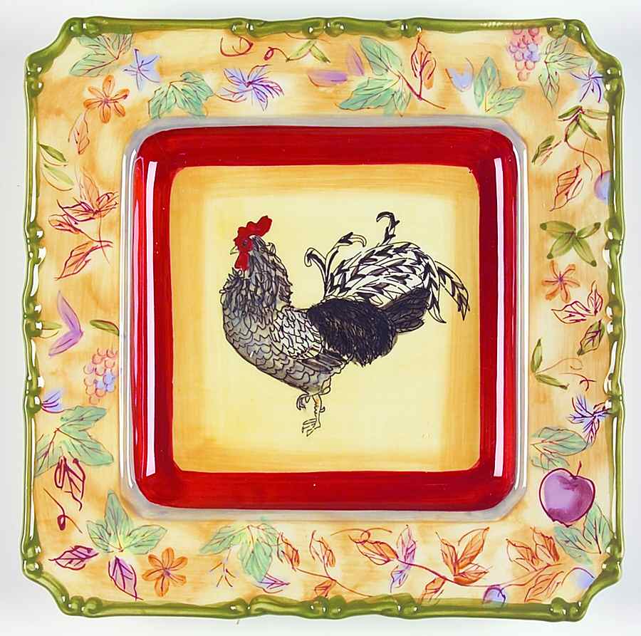 Rooster (Square, 5644) Square Salad Plate by American Atelier-1