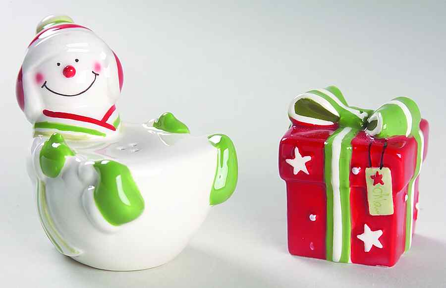 Happy Holidays Figural Salt & Pepper Set by American Atelier-1