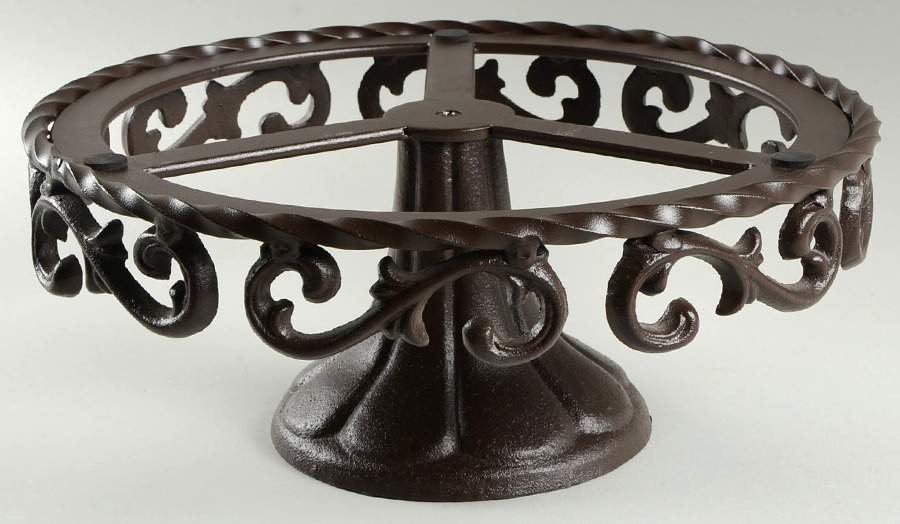 Tuscan Countryside Cream Metal Pedestal Cake Plate by Artimino-1
