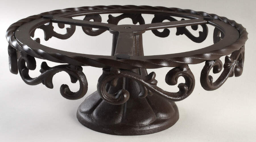 Tuscan Countryside Sage Green Metal Pedestal Cake Plate by Artimino-1