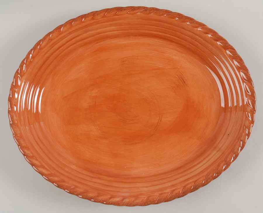 Tuscan Countryside Terra Cotta 16" Oval Serving Platter by Artimino-1