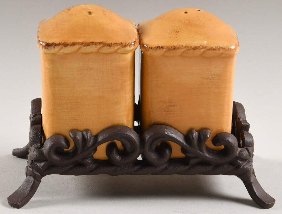 Tuscan Countryside Yellow Salt & Pepper w/Metal Stand by Artimino-1