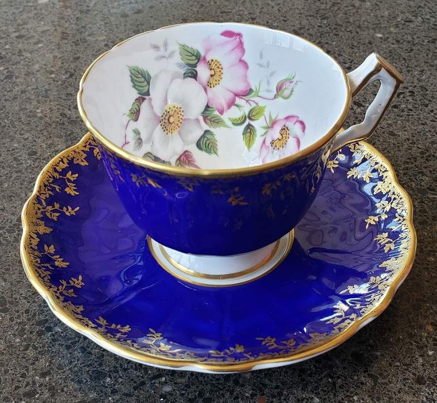 2468 (Various Colors) Footed Cup & Saucer Set by John  Aynsley & Sons-1