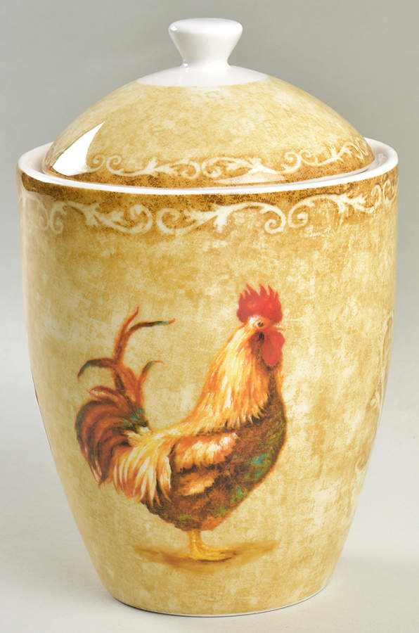 Rustic Roosters Small Canister & Lid by 222 Fifth (PTS)-1