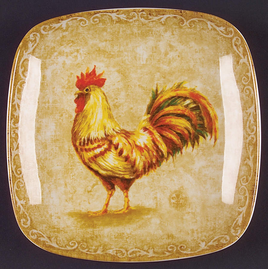 Rustic Roosters Salad Plate by 222 Fifth (PTS)-1