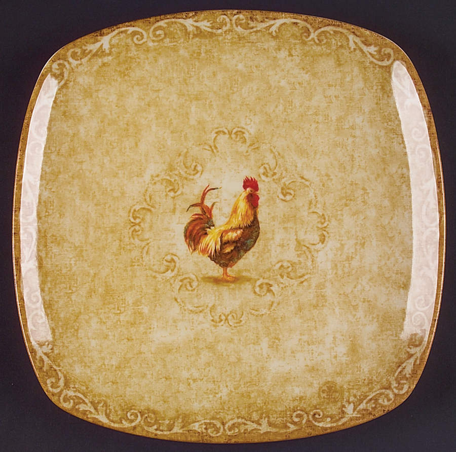 Rustic Roosters Dinner Plate by 222 Fifth (PTS)-1