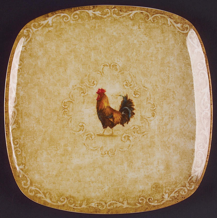 Rustic Roosters Dinner Plate by 222 Fifth (PTS)-1