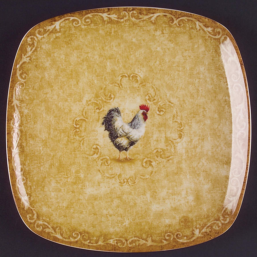 Rustic Roosters Dinner Plate by 222 Fifth (PTS)-1