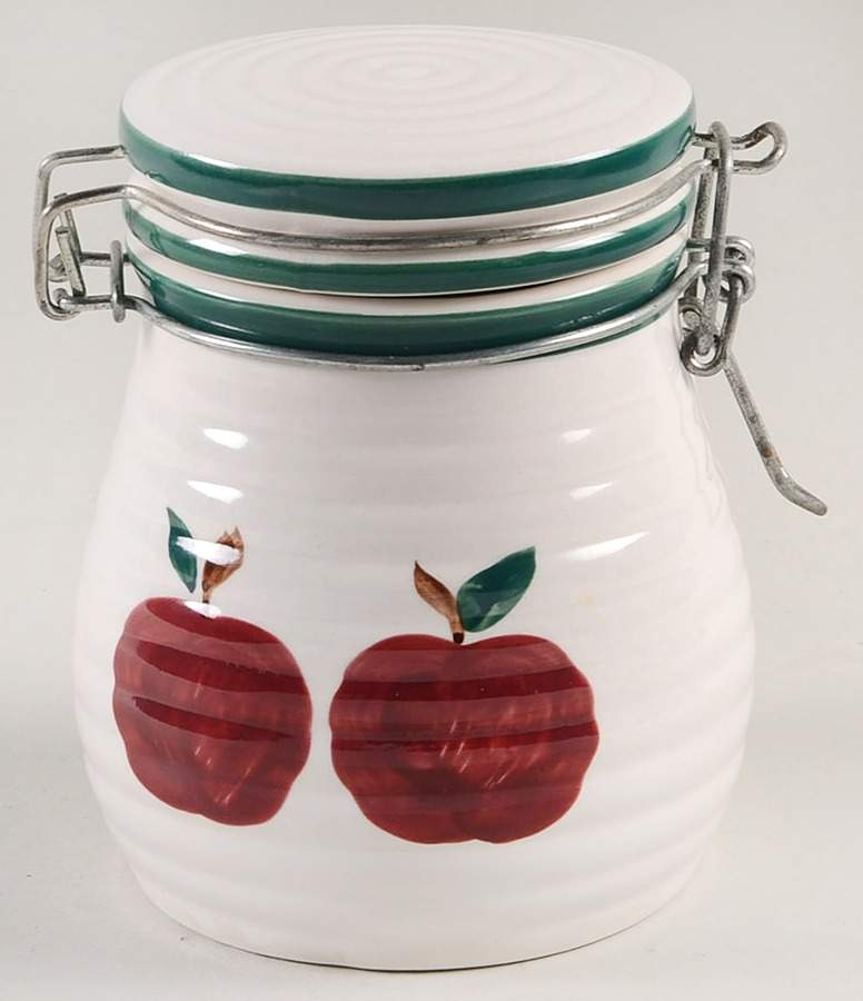 Apple Garden 4" Storage Jar with Hinged Lid by Alco-1