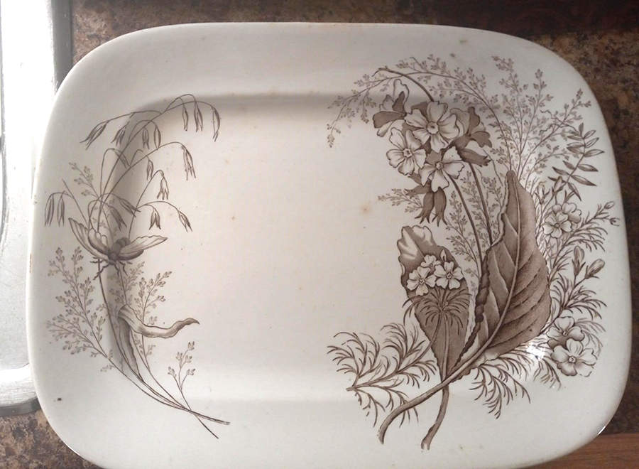 Victoria Brown 13" Rectangular Serving Platter by Ashworth Bros-1