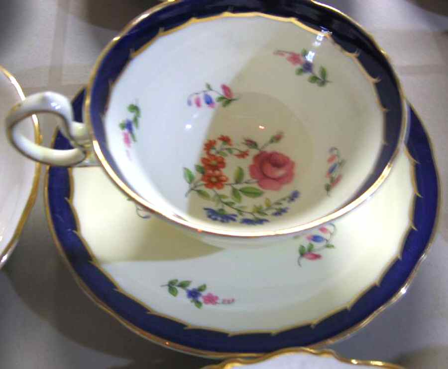 B3769 Blue Footed Cup & Saucer Set by John  Aynsley & Sons-1