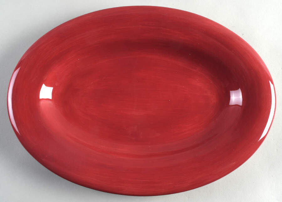 Ciao II Burgundy 14" Oval Serving Platter by Artimino-1