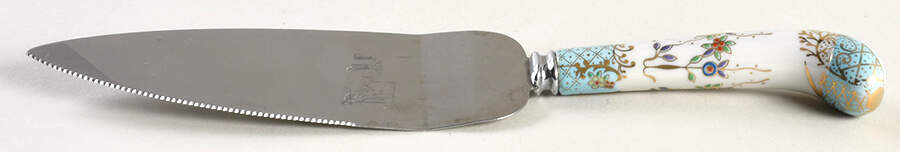 Floraine (Blue) Pie Server with Stainless Blade by A & E Lewis (Germany)-1