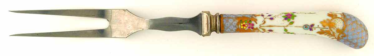 Floraine (Blue) Carving Fork with Stainless Prongs by A & E Lewis (Germany)-1