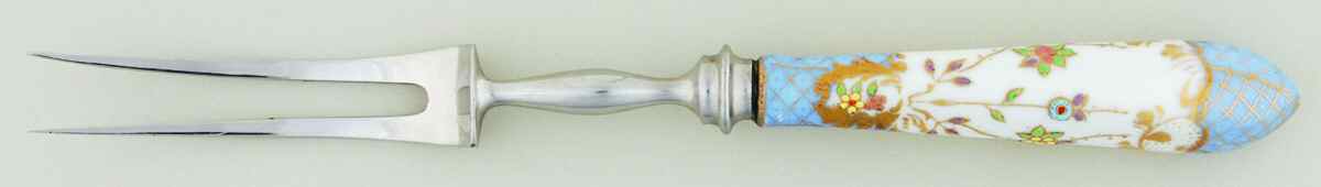 Floraine (Blue) Carving Fork Stainless Prongs by A & E Lewis (Germany)-1