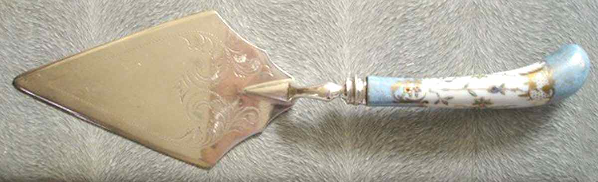 Floraine (Blue) Pie & Cake Server with Stainless Blade by A & E Lewis (Germany)-1