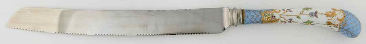 Floraine (Blue) Cake Knife/Server with Stainless Blade by A & E Lewis (Germany)-1