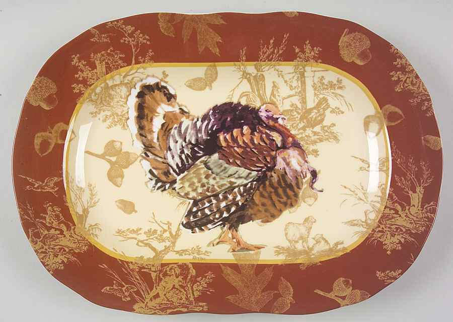 Harvest 14" Oval Serving Platter by 222 Fifth (PTS)-1