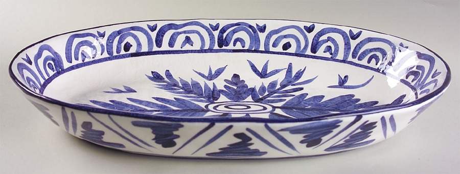 Palermo 16" Large Oval Salad Serving Bowl by Artimino-1
