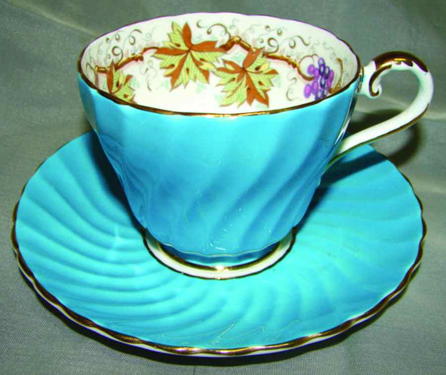 1814 Footed Cup & Saucer Set by John  Aynsley & Sons-1