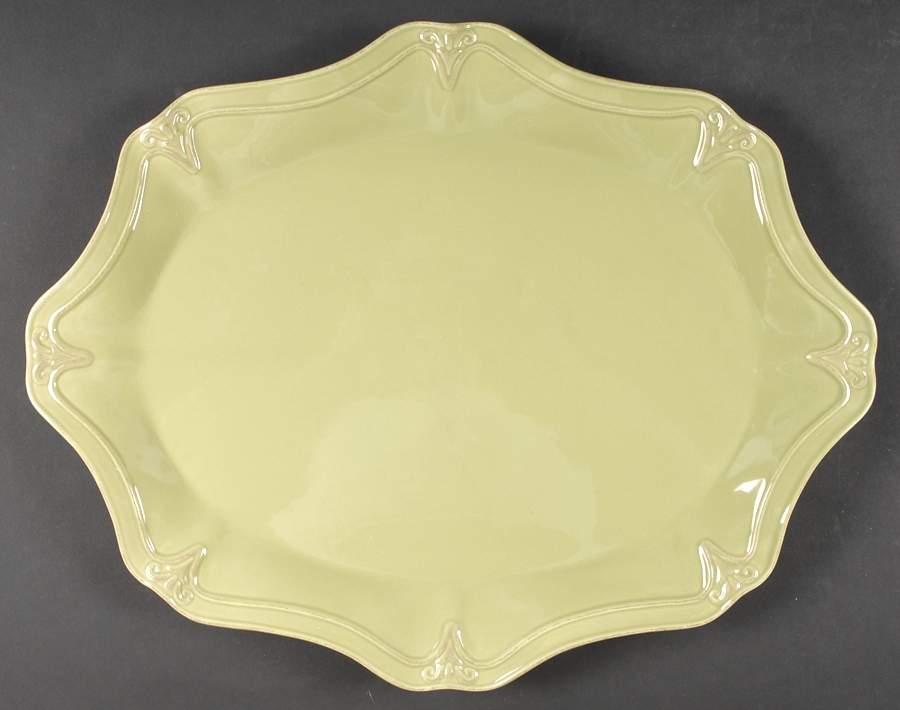 Valero Celadon Green 18" Oval Serving Platter by Ambiance-1