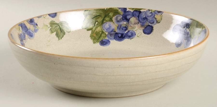 Grapevine Khaki 9" Round Vegetable Bowl by 222 Fifth (PTS)-1