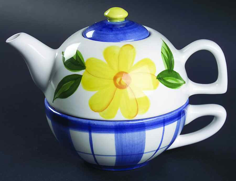 San Remo Individual Teapot & Lid with Cup by A Step Beyond-1
