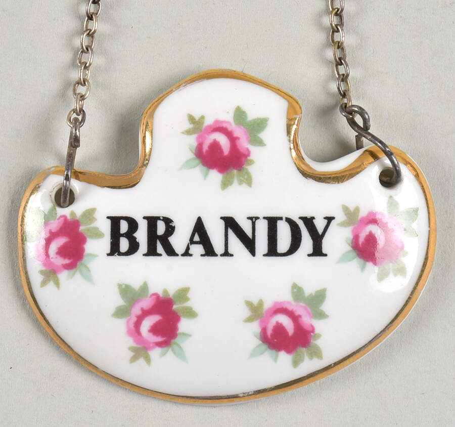 Floral Brandy Decanter Label by Adderley-1
