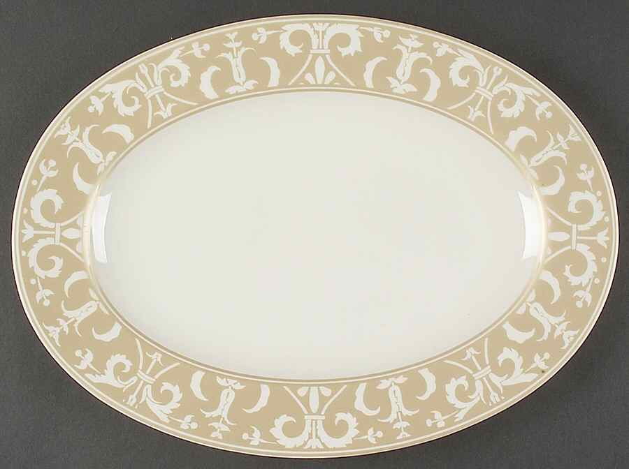 Vertoni Gold Mica 14" Oval Serving Platter by 222 Fifth (PTS)-1