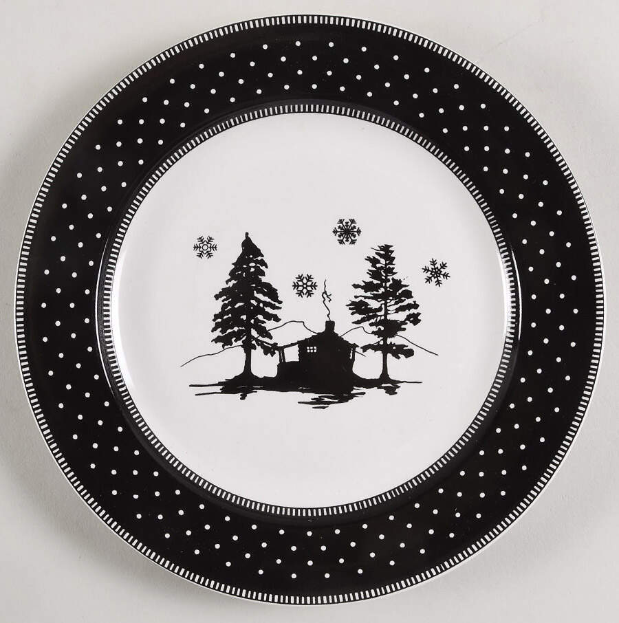 Adirondack Black Salad Plate by 222 Fifth (PTS)-1