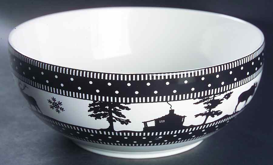 Adirondack Black 9" Round Vegetable Bowl by 222 Fifth (PTS)-1