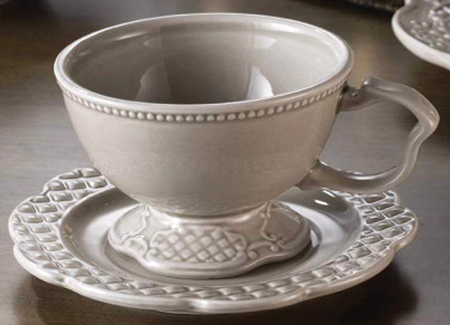 Empress Gray Footed Cup & Saucer Set by American Atelier-1