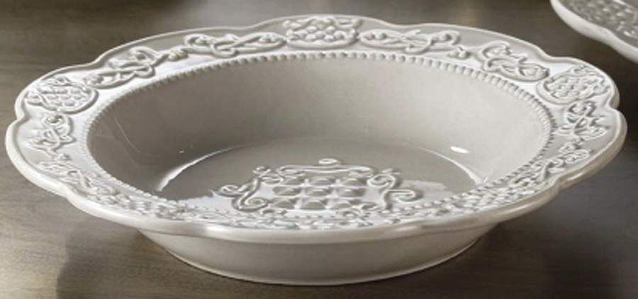 Empress Gray Large Rim Soup Bowl by American Atelier-1