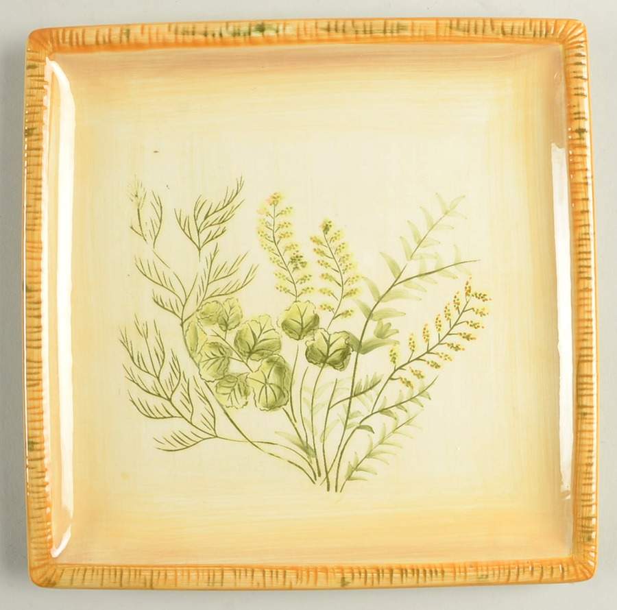 Herbal Square Dessert Plate by American Atelier-1