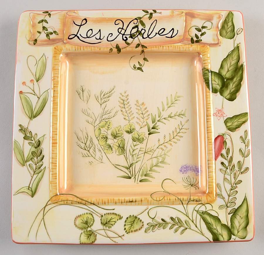 Herbal Square Dinner Plate by American Atelier-1