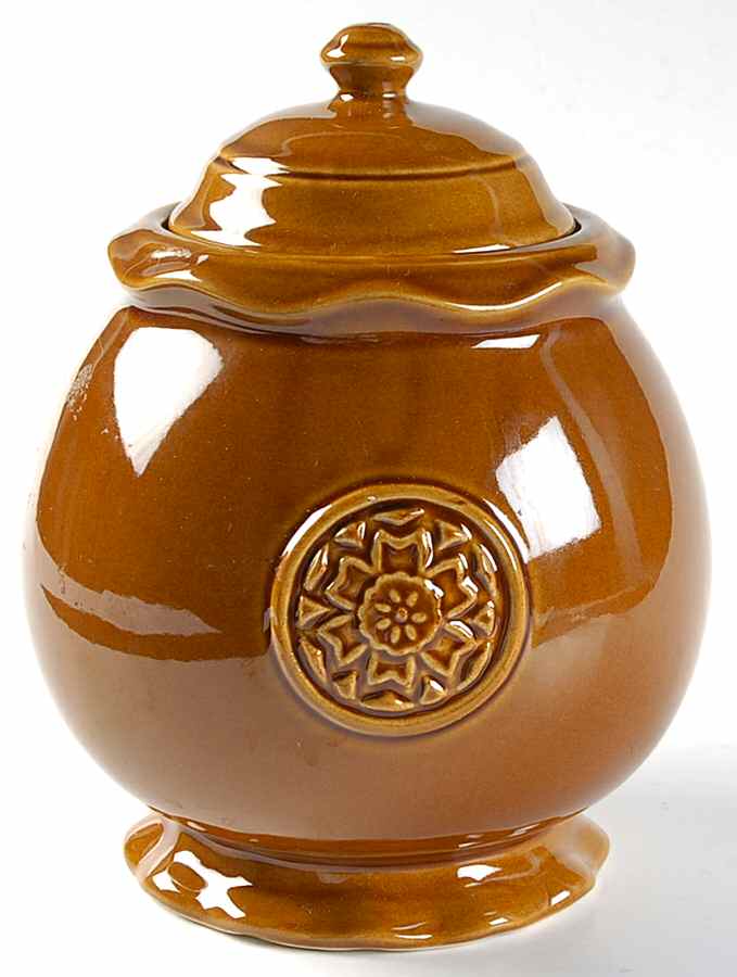 Medallion Amber Small Canister & Lid by American Atelier-1