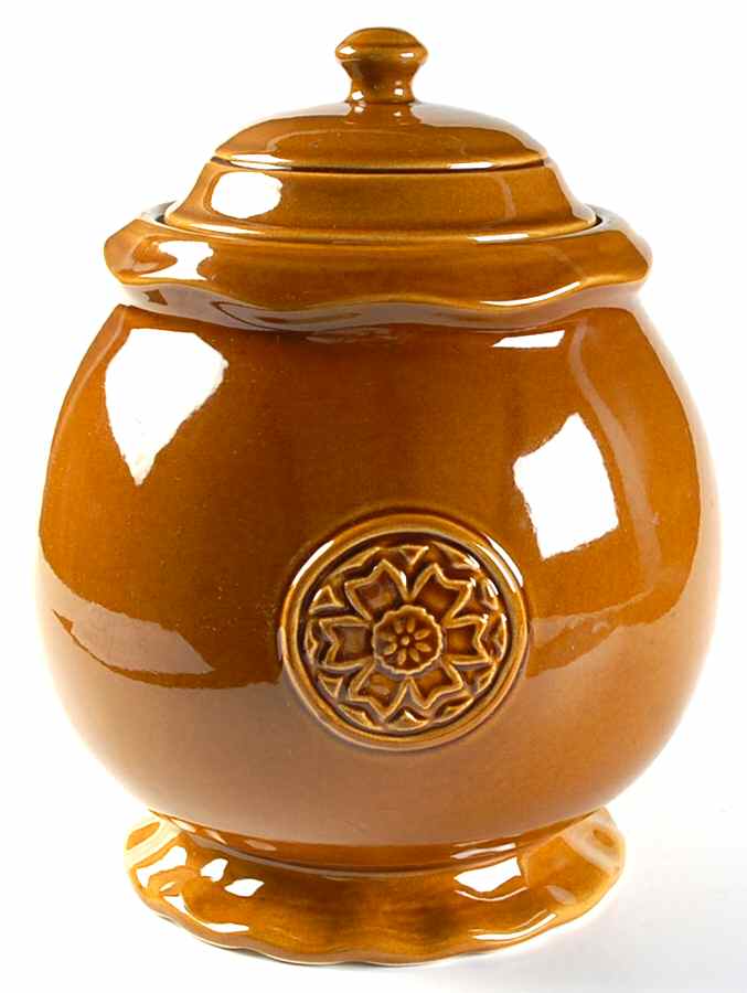 Medallion Amber Large Canister & Lid by American Atelier-1