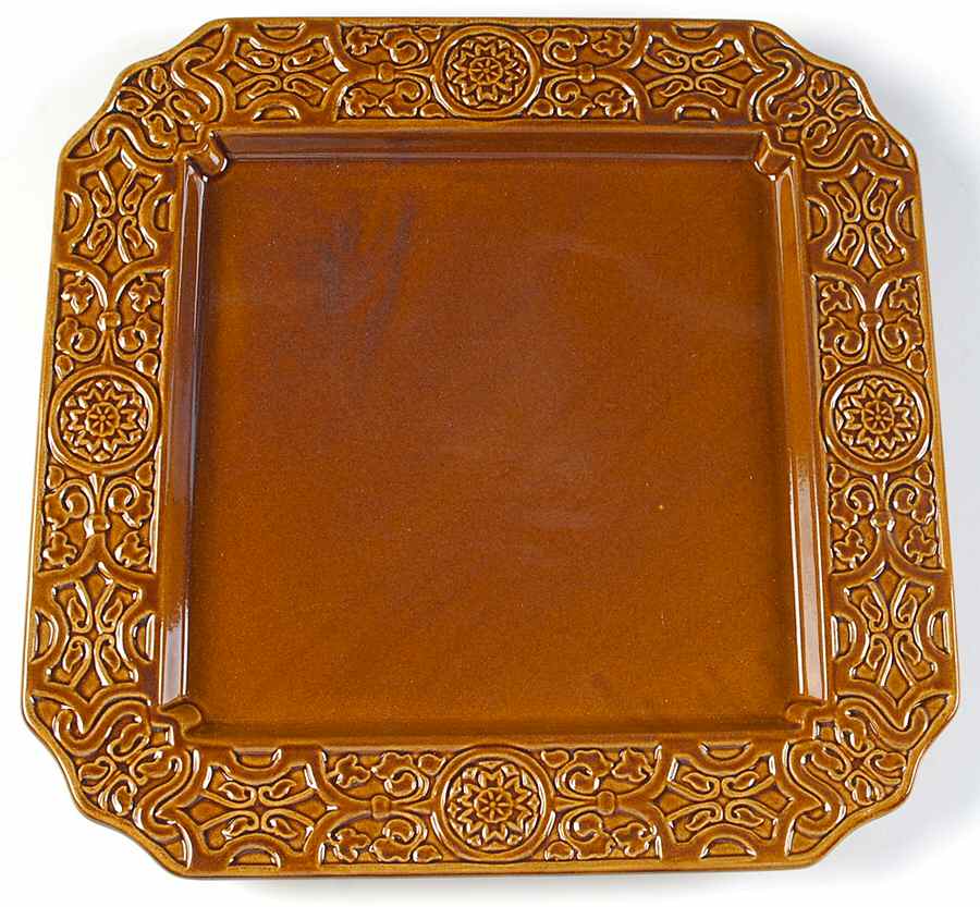 Medallion Amber 13" Square Serving Platter by American Atelier-1