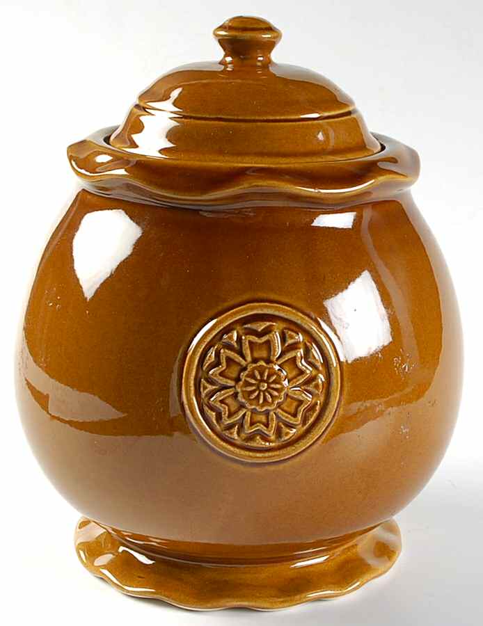 Medallion Amber Medium Canister & Lid by American Atelier-1